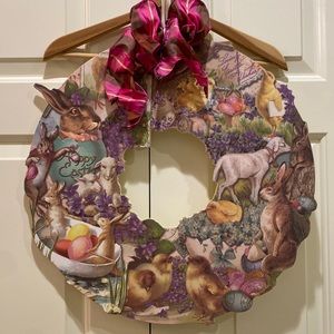 Happy Easter Wood/paper Wreath Designs by Kathy 19 1/2” x 1/4”
